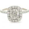 Platinum Cushion Cut Diamond Engagement Ring