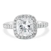 Platinum Cushion Cut Diamond Engagement Ring