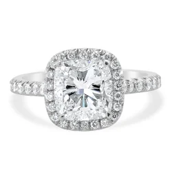 Platinum Cushion Cut Diamond Engagement Ring