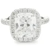 Platinum Cushion Cut Diamond Engagement Ring