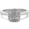 Platinum Cushion Cut Diamond Engagement Ring