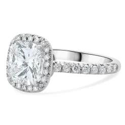 Platinum Cushion Cut Diamond Engagement Ring