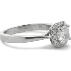 Platinum Cushion Cut Diamond Engagement Ring