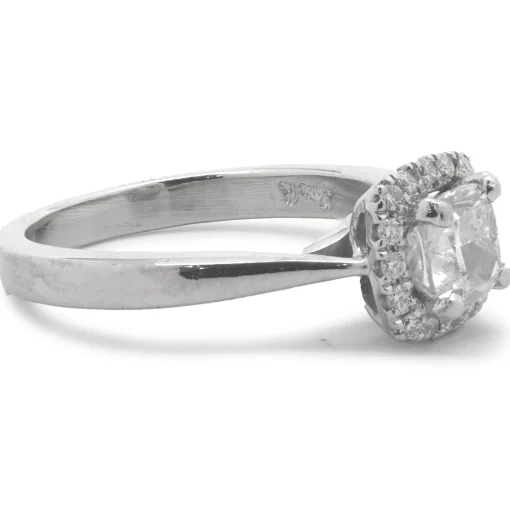 Platinum Cushion Cut Diamond Engagement Ring