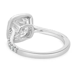 Platinum Cushion Cut Diamond Engagement Ring