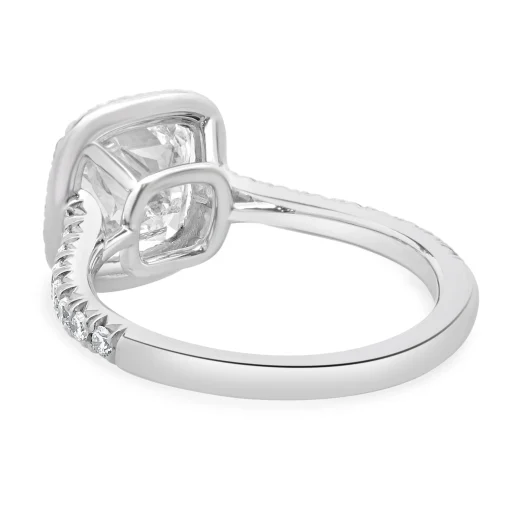 Platinum Cushion Cut Diamond Engagement Ring