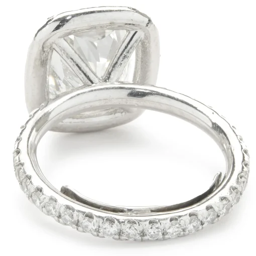 Platinum Cushion Cut Diamond Engagement Ring