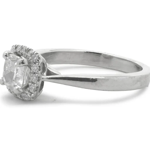 Platinum Cushion Cut Diamond Engagement Ring