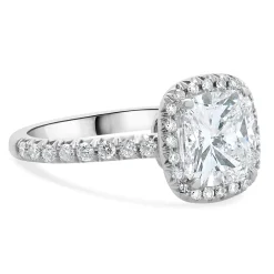 Platinum Cushion Cut Diamond Engagement Ring