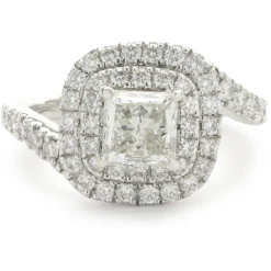 Platinum Custom Designed Princess Cut Diamond Engagement Ring