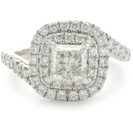 Platinum Custom Designed Princess Cut Diamond Engagement Ring
