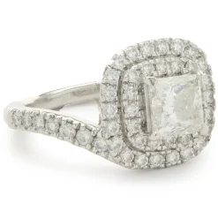 Platinum Custom Designed Princess Cut Diamond Engagement Ring