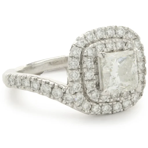 Platinum Custom Designed Princess Cut Diamond Engagement Ring