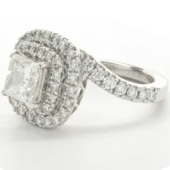 Platinum Custom Designed Princess Cut Diamond Engagement Ring