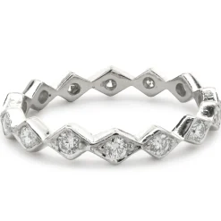 Platinum Diamond Geometric Band