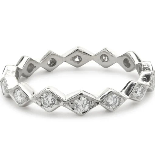 Platinum Diamond Geometric Band