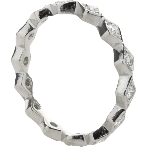Platinum Diamond Geometric Band