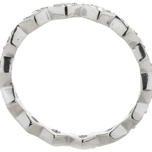 Platinum Diamond Geometric Band