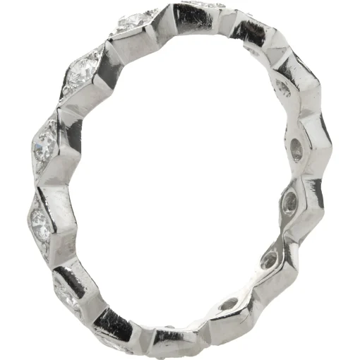 Platinum Diamond Geometric Band
