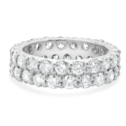 Platinum Double Row Diamond Band