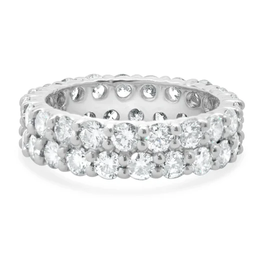 Platinum Double Row Diamond Band