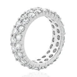Platinum Double Row Diamond Band