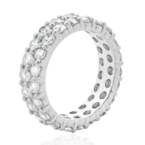 Platinum Double Row Diamond Band