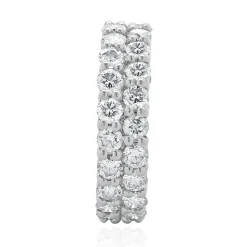 Platinum Double Row Diamond Band