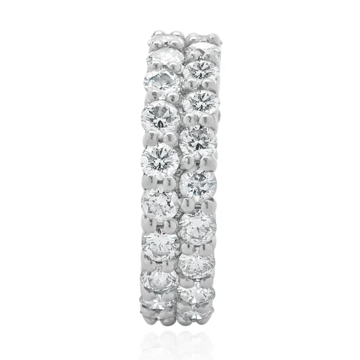 Platinum Double Row Diamond Band