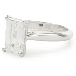 Platinum Emerald Cut Diamond Engagement Ring