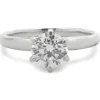 Platinum Gold Round Brilliant Cut Diamond Engagement Ring