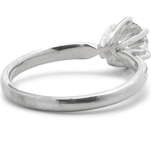Platinum Gold Round Brilliant Cut Diamond Engagement Ring
