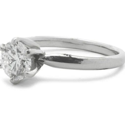 Platinum Gold Round Brilliant Cut Diamond Engagement Ring