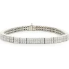 Platinum Invisible Set Diamond Tennis Bracelet