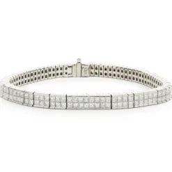 Platinum Invisible Set Diamond Tennis Bracelet