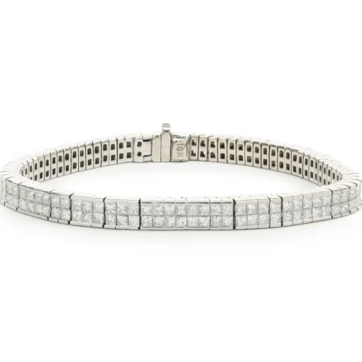 Platinum Invisible Set Diamond Tennis Bracelet