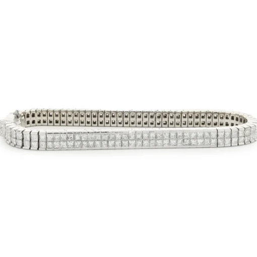 Platinum Invisible Set Diamond Tennis Bracelet