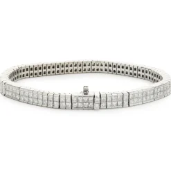 Platinum Invisible Set Diamond Tennis Bracelet