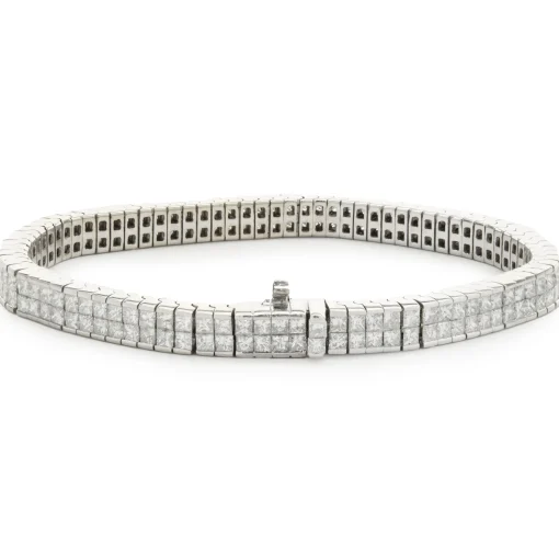 Platinum Invisible Set Diamond Tennis Bracelet