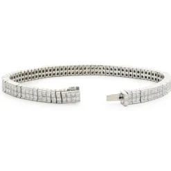 Platinum Invisible Set Diamond Tennis Bracelet