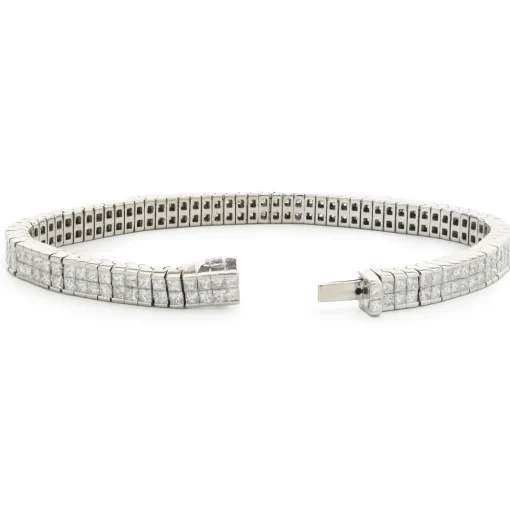 Platinum Invisible Set Diamond Tennis Bracelet