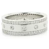Platinum 8MM Three Row Diamond Band