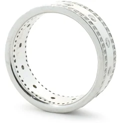 Platinum 8MM Three Row Diamond Band