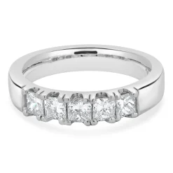 Platinum Princess Cut Diamond Band