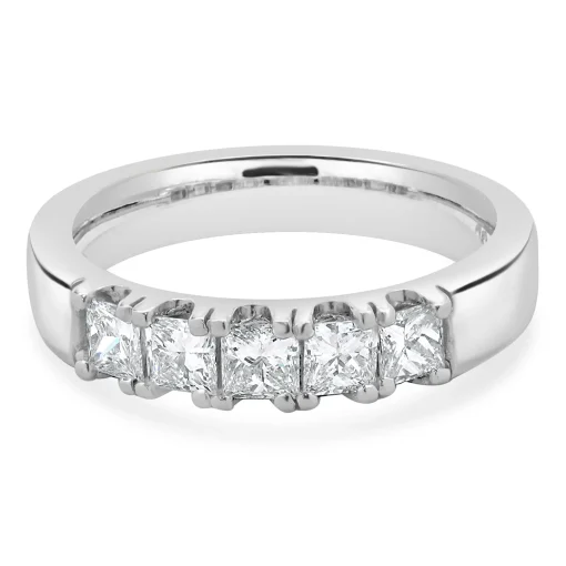 Platinum Princess Cut Diamond Band