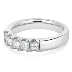Platinum Princess Cut Diamond Band