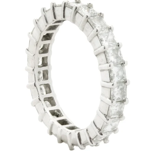 Platinum Princess Cut Diamond Eternity Band