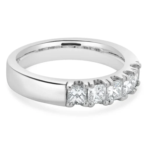 Platinum Princess Cut Diamond Band
