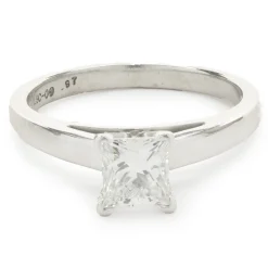 Platinum Princess Cut Leo Diamond Engagement Ring