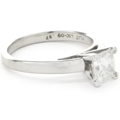 Platinum Princess Cut Leo Diamond Engagement Ring